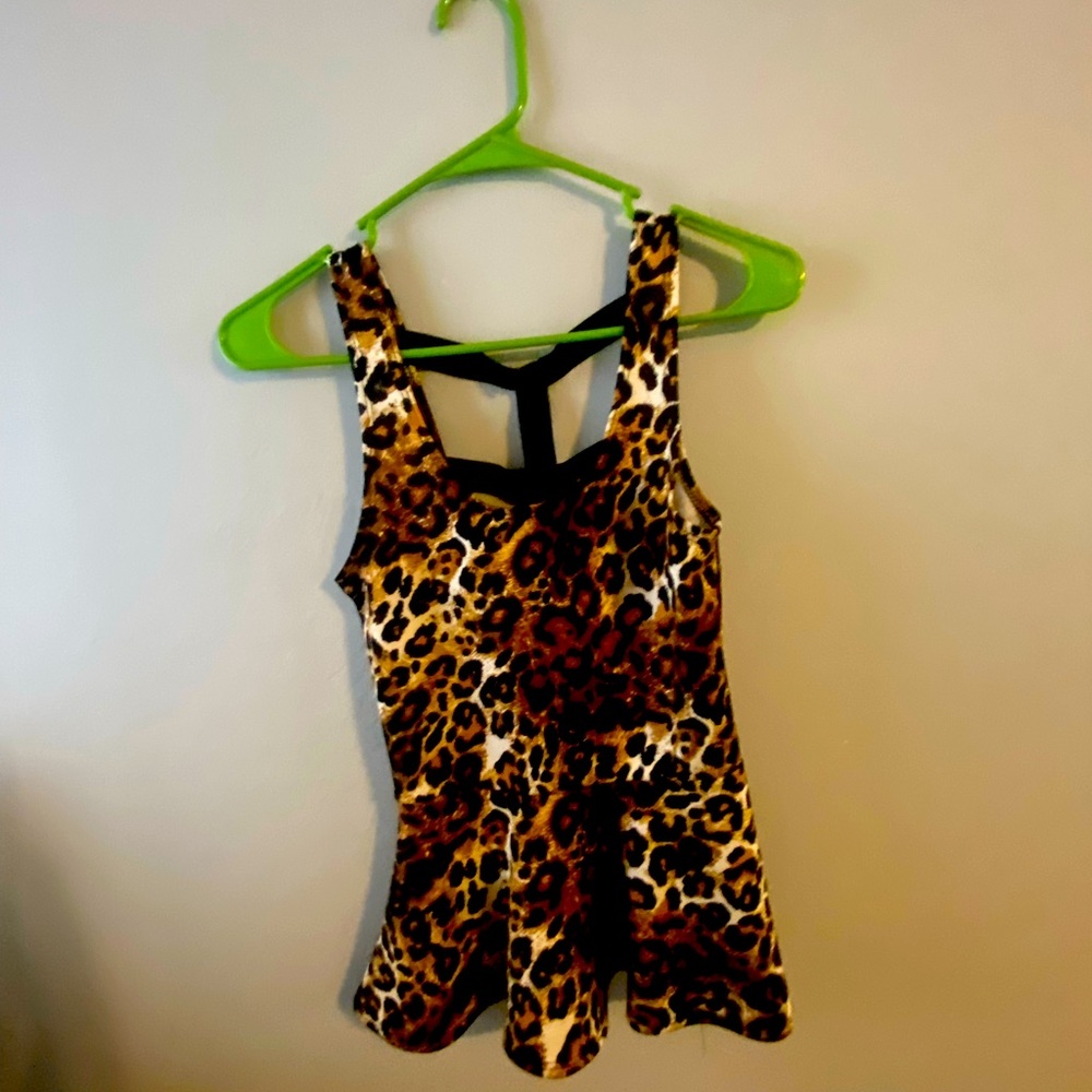Poplin tank cheetah print